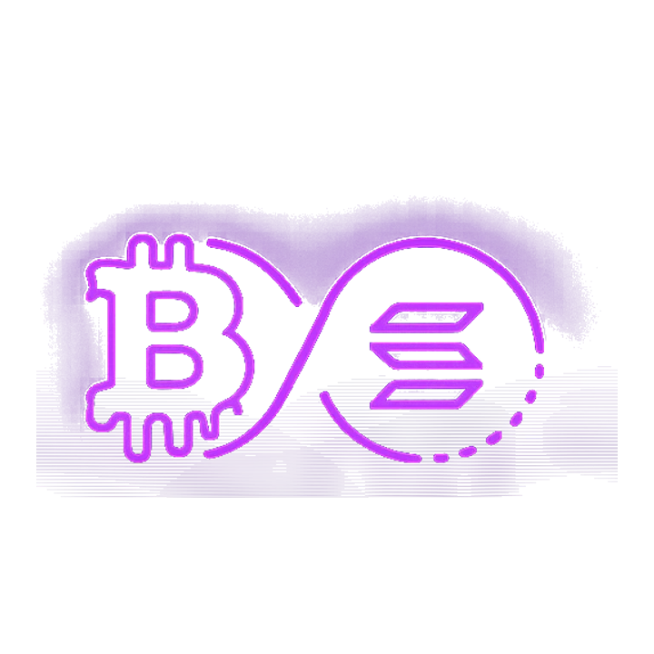 Neon Bitcoin and Solana icon