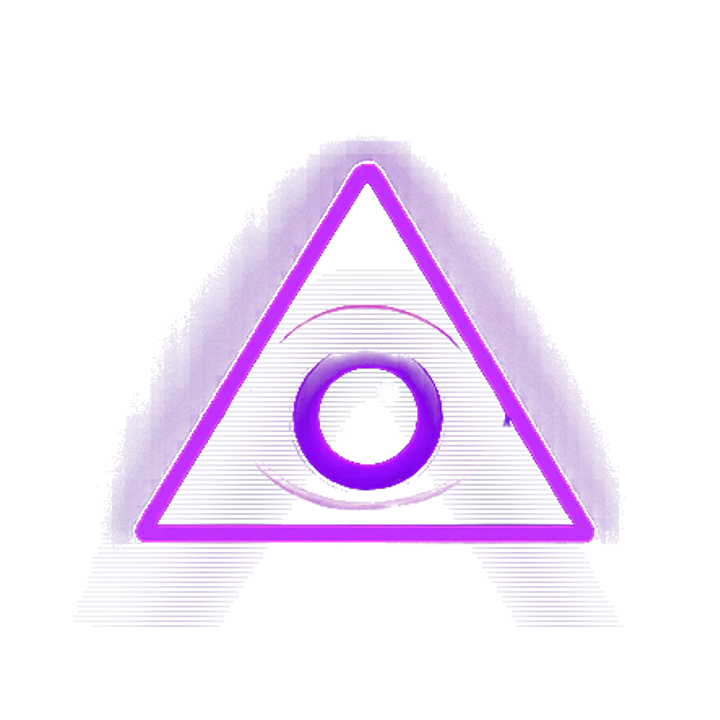 Neon third-eye triangle icon